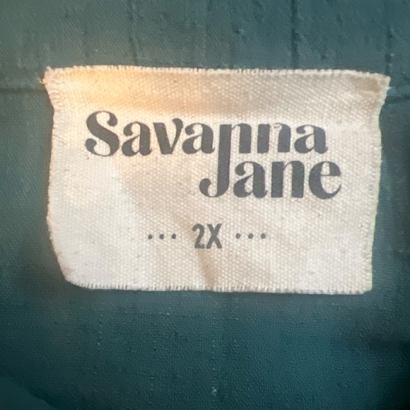 Savanna Jane Top Embroidered Aztec Western Boho Peasant Long Sleeve Top Size 2X - Picture 2 of 6